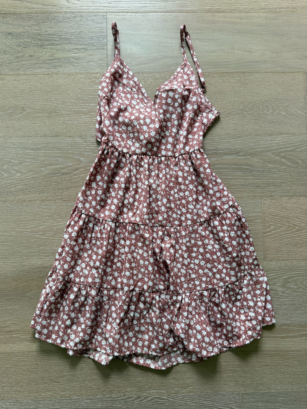 Women’s Brown and White Floral Sundress